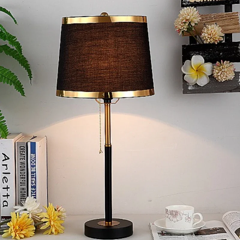 

SANDYHA Retro LED Floor Lamp with Fabric Lampshade for Living Room and Bedroom Stylish Pull Line Design Bedside Lighting