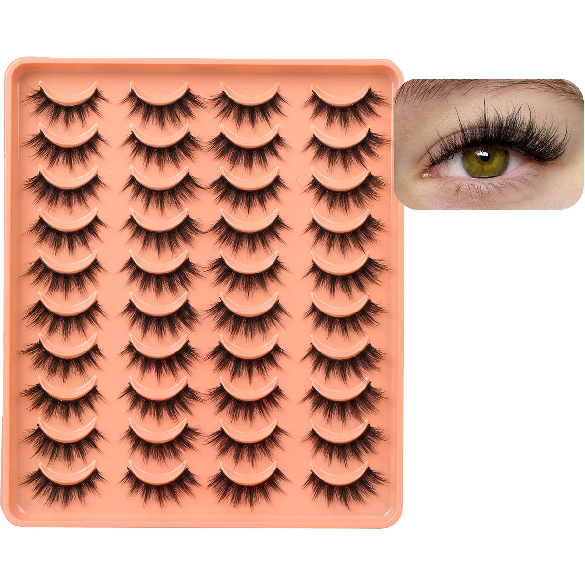 5/7/20 Paar 3D-Wimpern für falsche Nerz, Katzenauge, dünne, natürliche, wiederverwendbare Manga-Wimpern für den täglichen Gebrauch