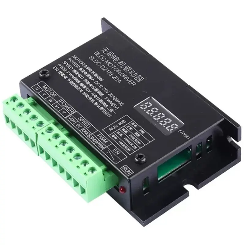 BLDC 3 Phase Brushless No Hall Motor Drive Board 12-75V 20A 1500W Motor Control Board PWM Governor
