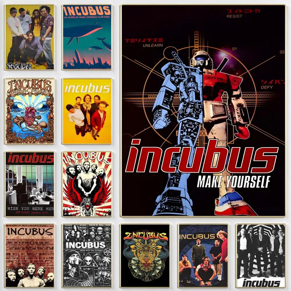 Incubus Band Alternative Rock Poster Sticky Wall Art Waterproof Home Living Bed Room Aesthetic Decor
