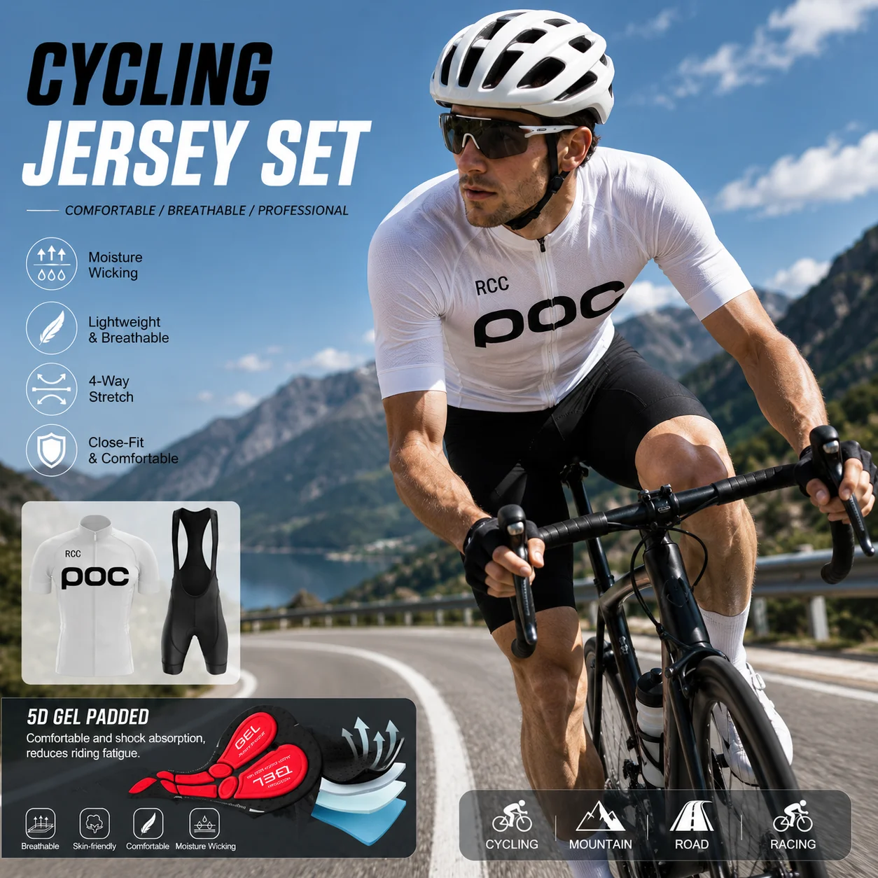 

2026 Wielerjersey Set Rcc Poc Heren Fietsleding Zomer Fietspak Met Korte Mouwen Ropa Ciclismo Hombre 006