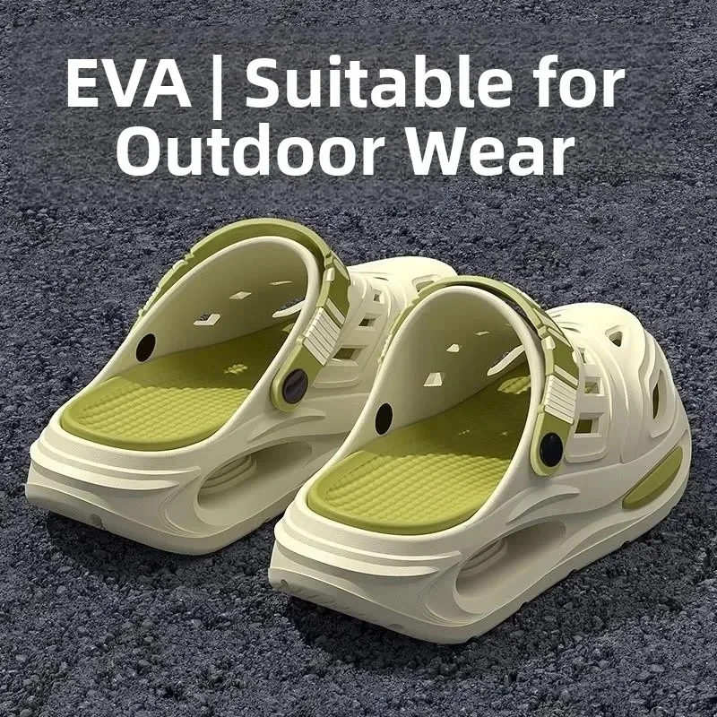 Men Summer Outdoor Clog Slippers, Thick‑Bottom Anti‑Slip Wear‑Resistant Odor‑Proof Two‑Way Wear Shoes for Beach Shower Daily Use view 6