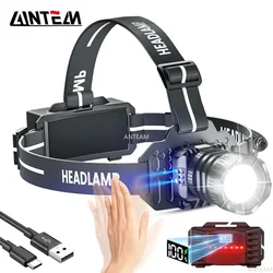 Super Bright 10000LM Sensor Headlamp XHP50 Fishing Headlight 18650 Battery Flashlight USB Rechargeable Head Lights Torch Lantern