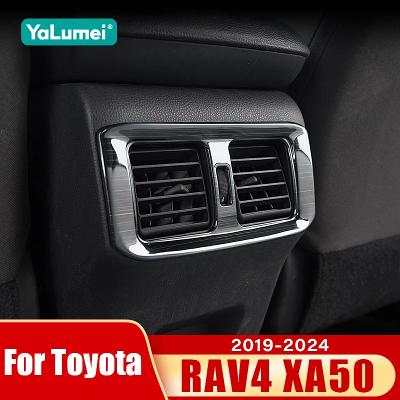 Für Toyota RAV4 XA50 2019 2020 2021 2022 2023 2024 Hybrid Edelstahl Auto Hinten Klimaanlage Vent Outlet Abdeckung Zubehör