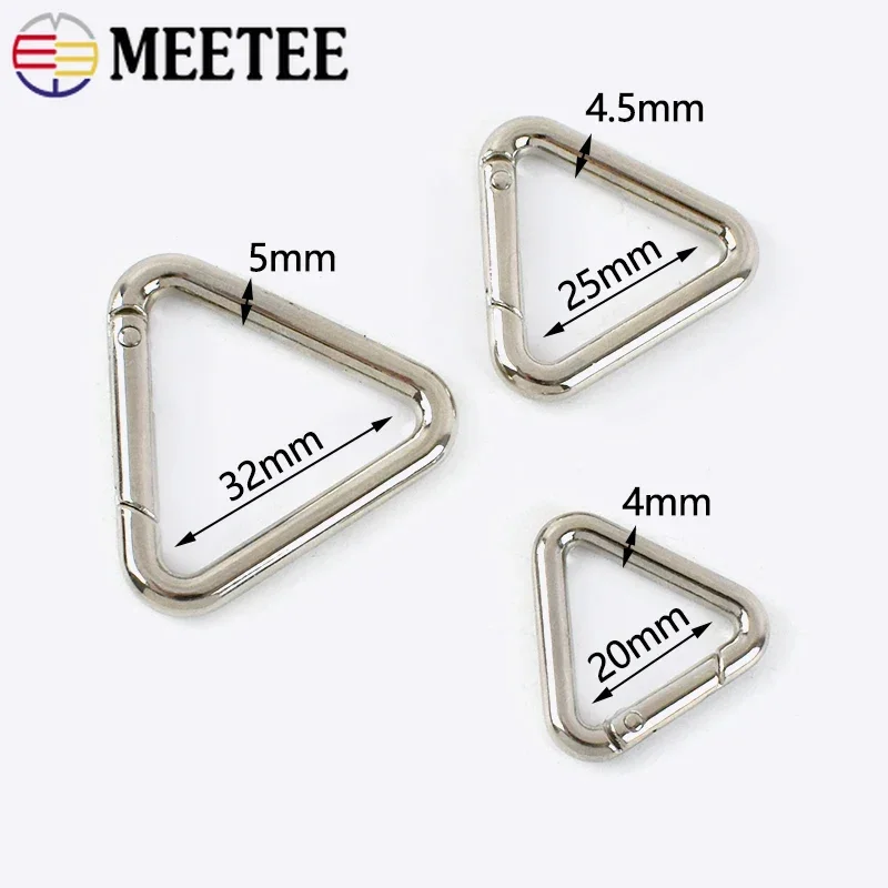 5/10 قطعة 16-32 مللي متر المعادن مثلث أبازيم قابلة للفتح الربيع المشبك حقيبة حزام خطاطيف قافلة مفاتيح حلقة تسلق لتقوم بها بنفسك إكسسوارات الأجزاء الداخلية للكمبيوتر #3