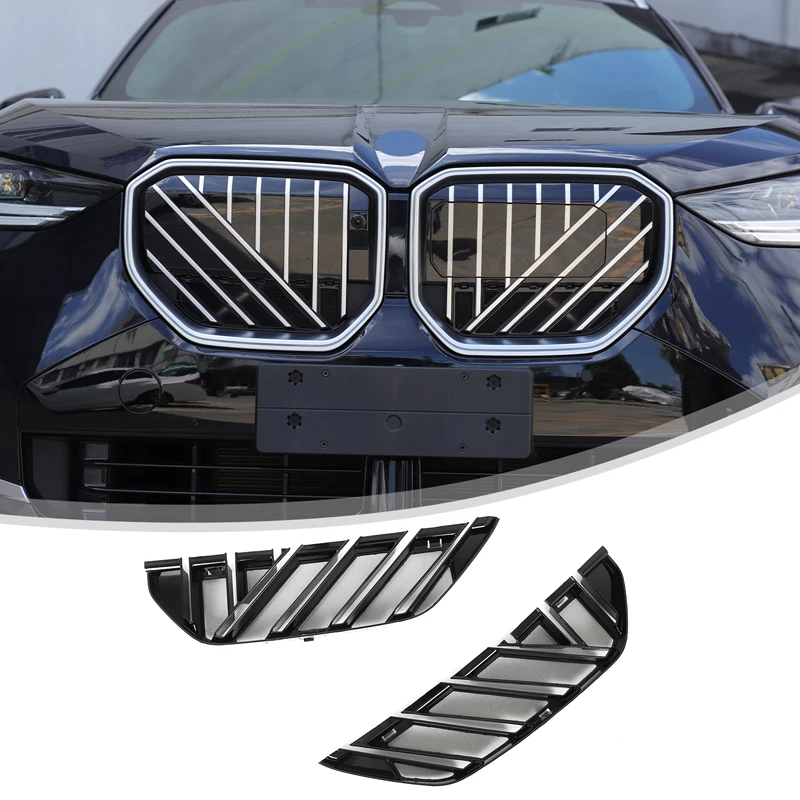 

For BMW X3 G45‌ 2025 + Car Front center mesh Grills Insect Screen Anti Proof Net Accessories ABS Piano Black
