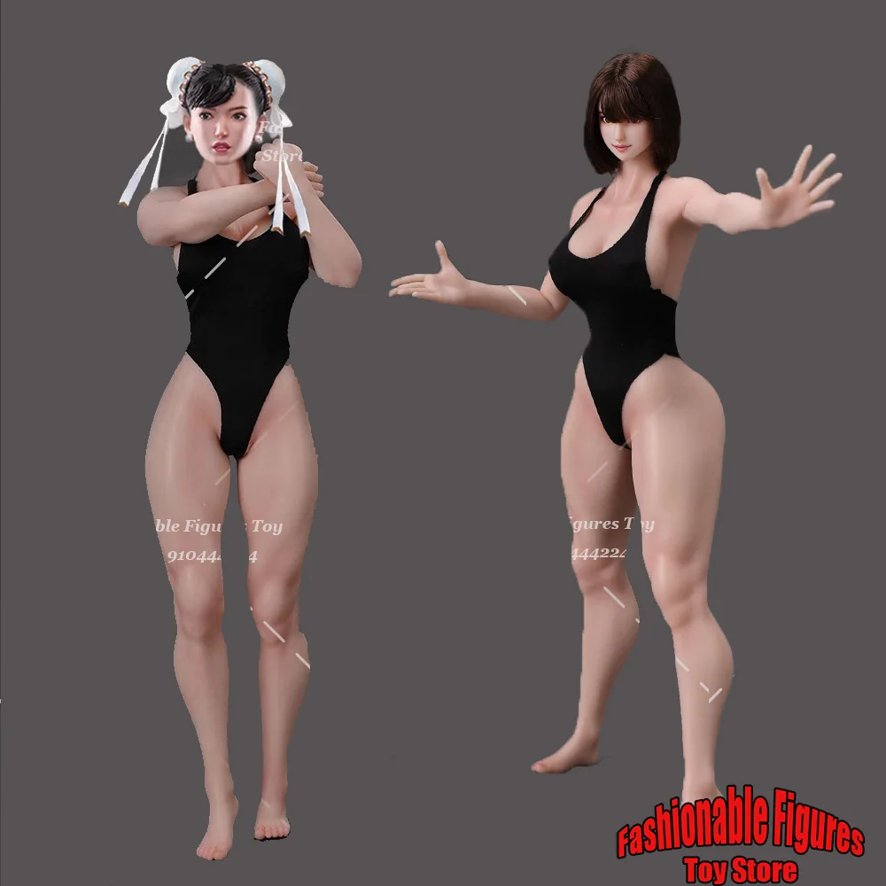 

1/6 Women Soldier Chunli Body Seamless Silicone Muscle Realistic 29Cm Movable Joint Model Fit 12Inch Ob Dd Ph Action Figure Head