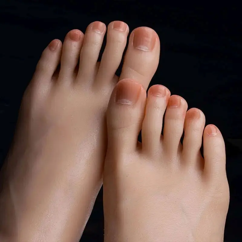 

Lifelike Simulation Foot Model Platinum Silicone False Fetish Feet Adult Female Beauty Shoes Socks Shooting Props TG370