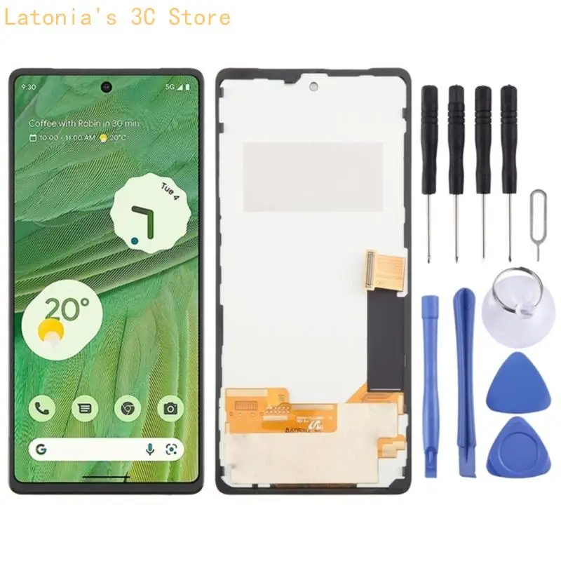 Austausch der LCD-Frontplatte für Telefonreparaturaufgaben, schwarze Displaybaugruppe mit Flachbandkabel und Kameraöffnung für – Detail 10