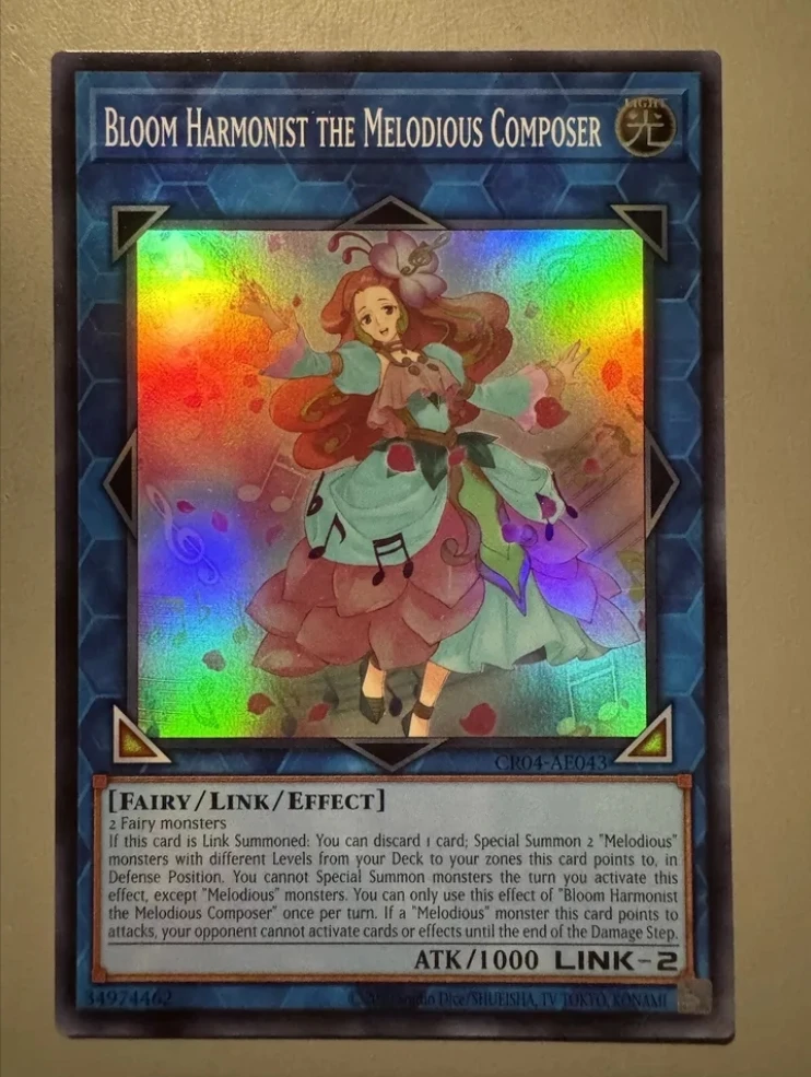 

Yugioh KONAMI Duel Monsters CR04-AE043 Bloom Harmonist the Melodious Composer Super Rare Asian English Collection Mint Card