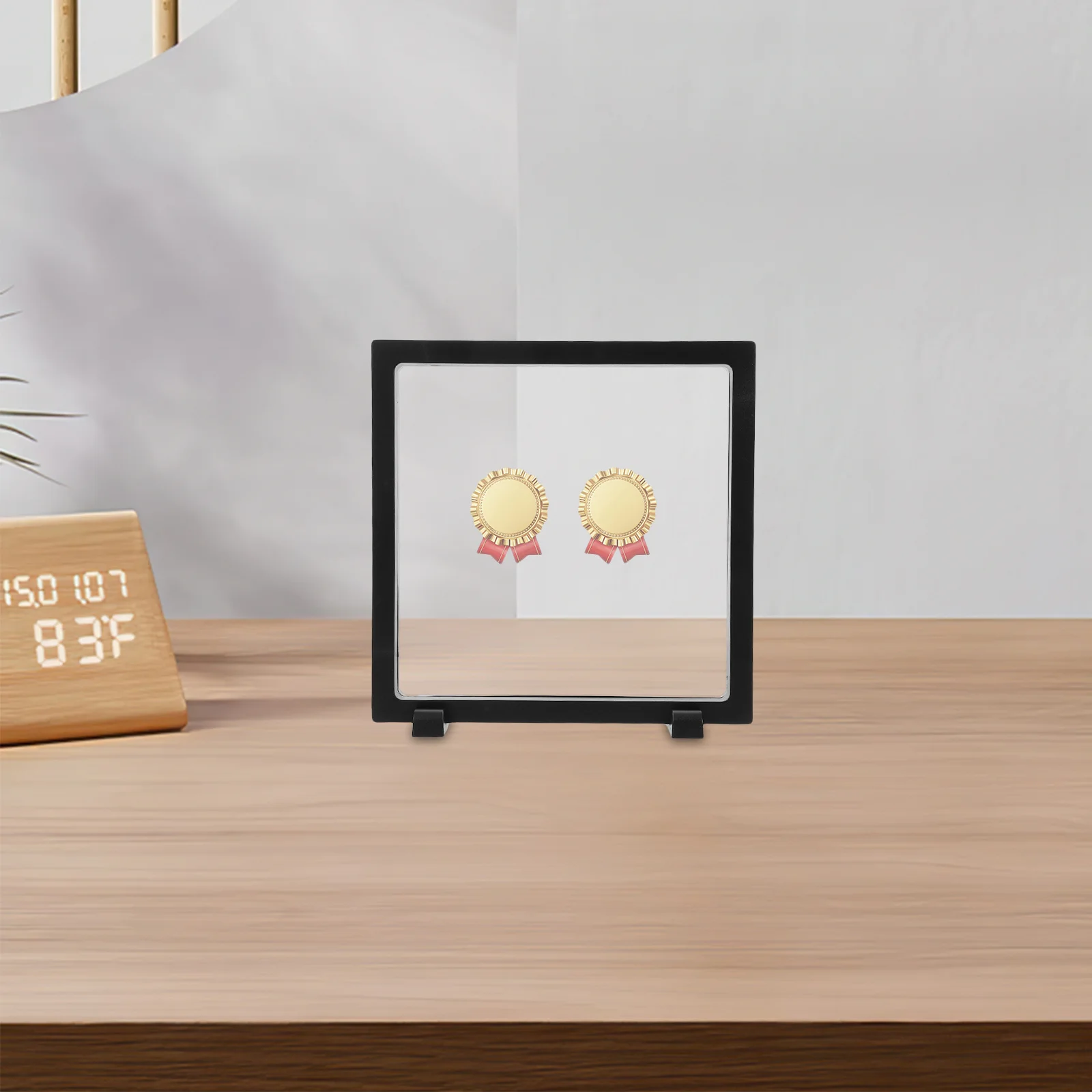 

2Pcs Multi Functional Badge Display Stand Elegant Picture Frame for Small Items and Memorabilia Pin Frame Badge Display Stand