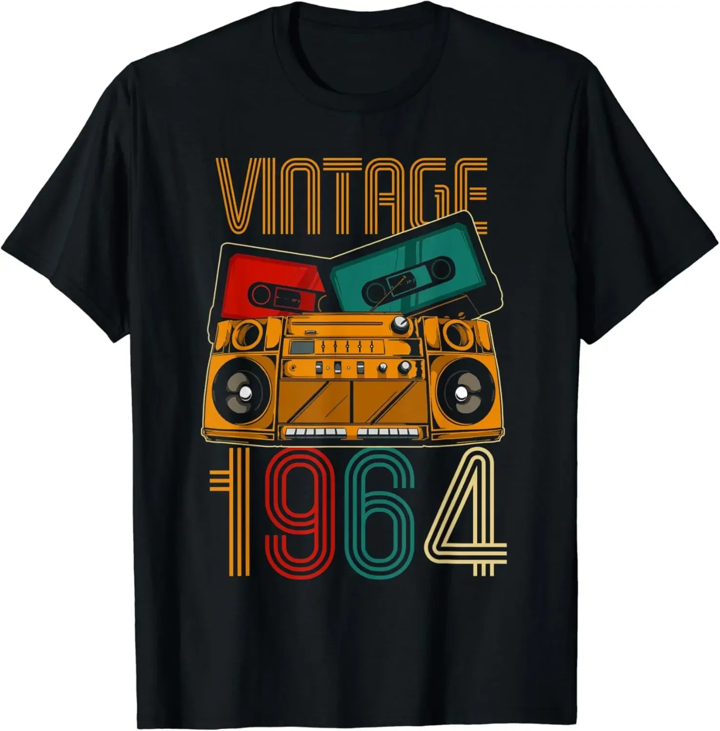 Vintage 1964 60th Birthday Cassette Tape for Men Women B-day T-Shirt Graphic T Shirts Unisex Summer Soft Tops Ropa Mujer