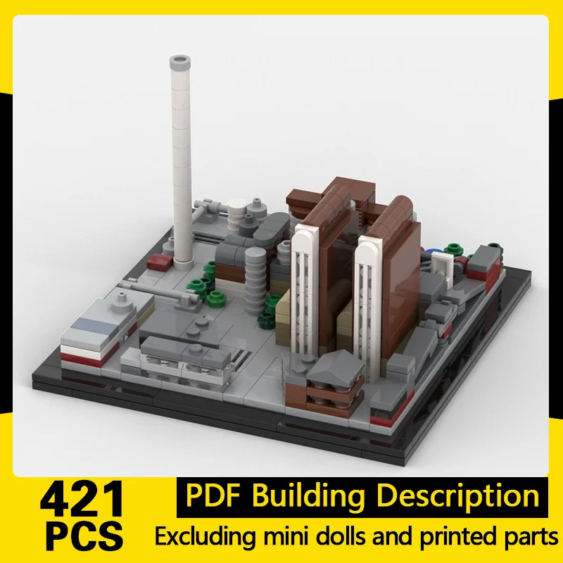 

City Street View Model MOC Building Bricks Thermal Power Plant Modular Technology Gifts Holiday Assemble Children Toys Suit