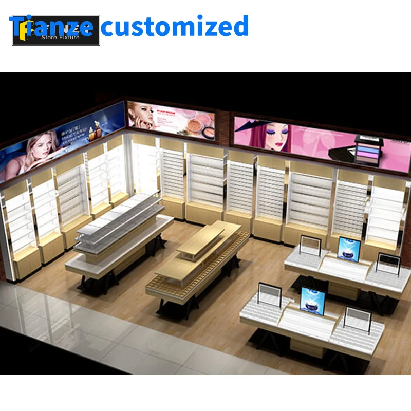 （customized）Cosmetic Showroom Design Modern Cosmetic Shop Interior Furniture Ideas