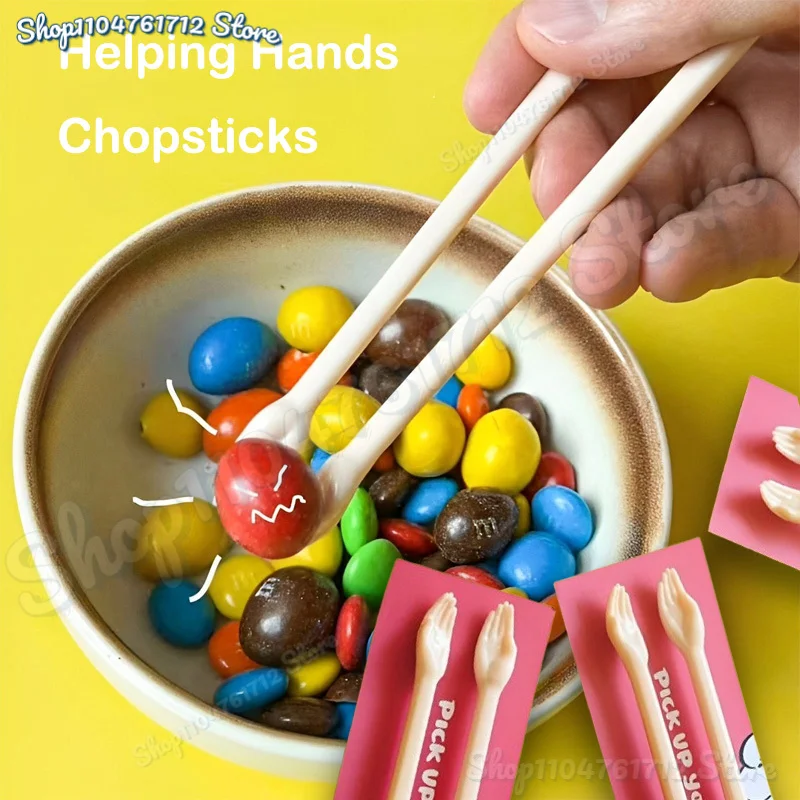 

Helping Hands Chopsticks - Reusable Plastic Tiny Hands Chopsticks For Baby Beginner Practical Chopstick Easy Use Dinner Tool