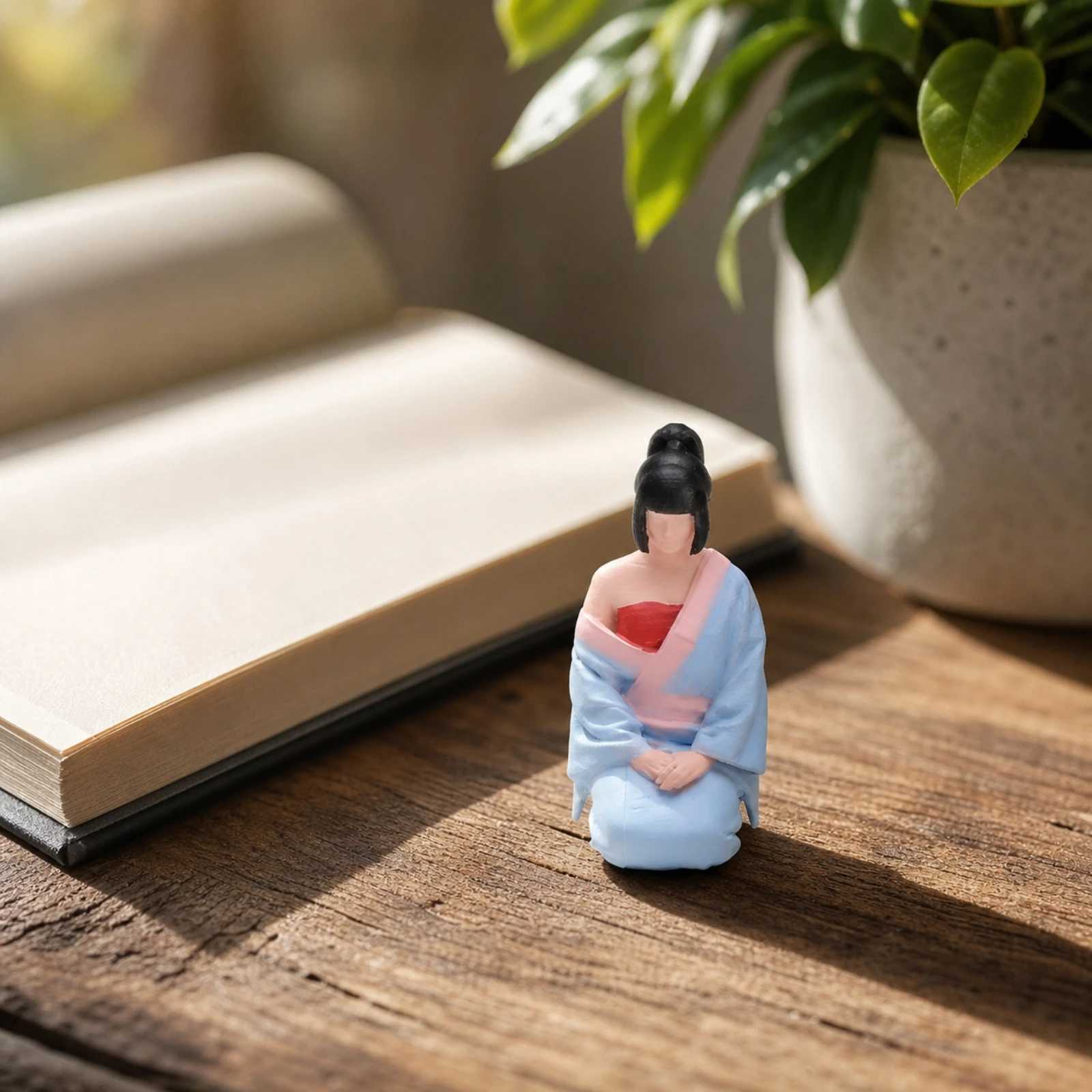 Kimono Girl Figurine Tiny Kimono Girl Figure Miniature Female Figurine Lifelike Diorama Figure Vivid for Collectors, Dioramas