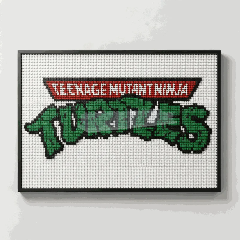 6480PCS MOC Classic Cartoon Ninja Hero Pixel Mosaic Sign Wall Art Building Blocks DIY Creative Assembly Home Decoration Toy Gift