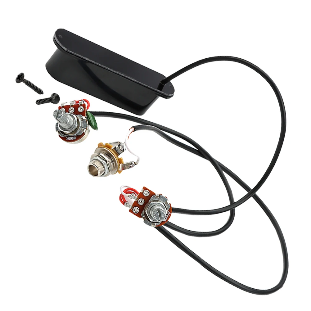 

Black Vibration Pickup Acoustic Guitar Accessories Electric Metal Shell Wire Plastic Coiled Instrument Cable Accessory Pickups