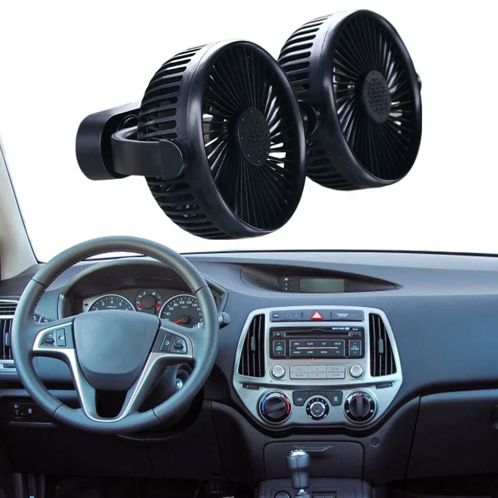 

12V 24V Vehicles Rear Seat Air Fan 3 Speeds Portable Headrest Fan Cigarette Lighter Powered Electric Car Fan for Vehicles SUV RV