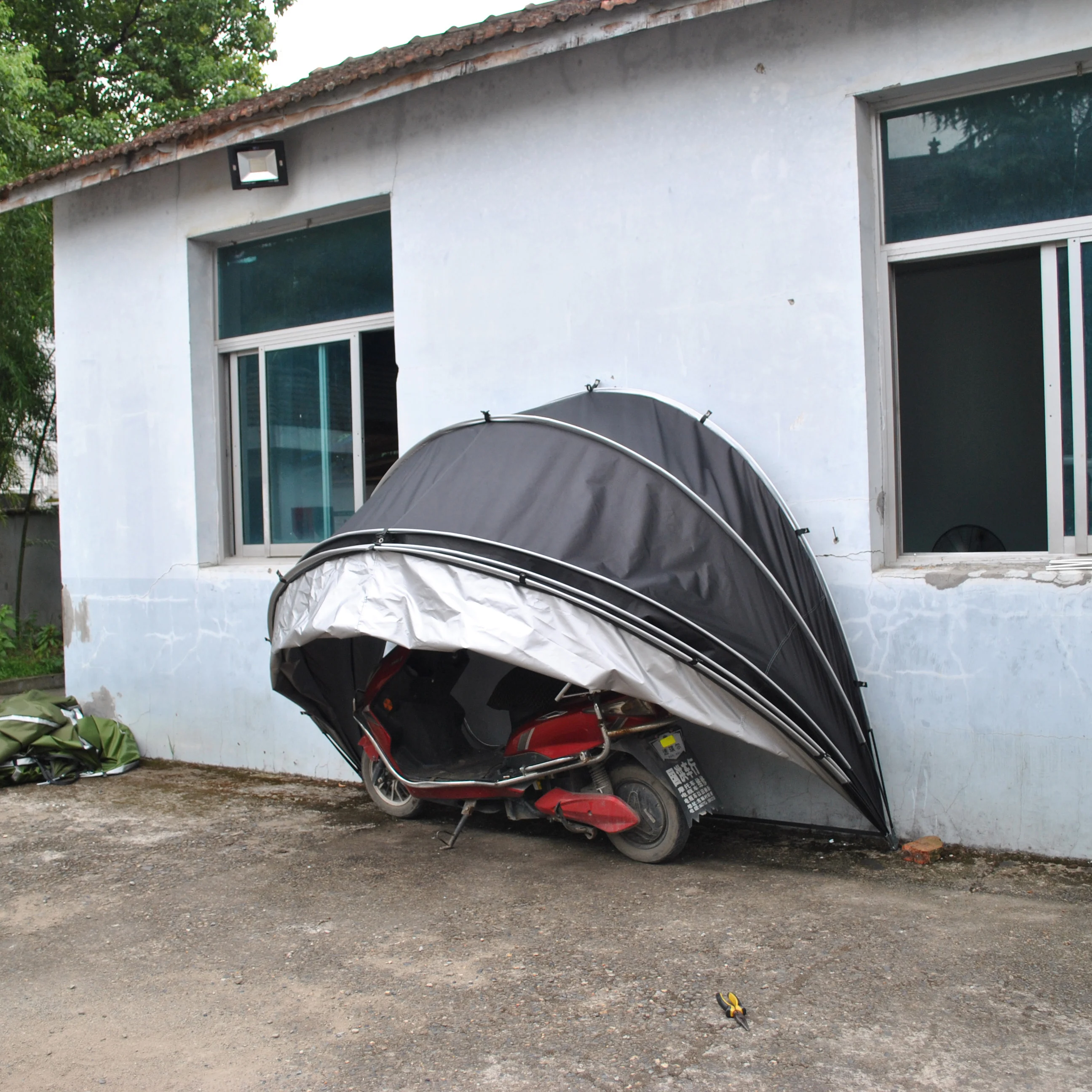 CZX-507 Hanging Motorbike Bike Tent Cover Shed Strong Frame Storage Garage Weatherproof Motorcycle Moped Mobility Scooter tent