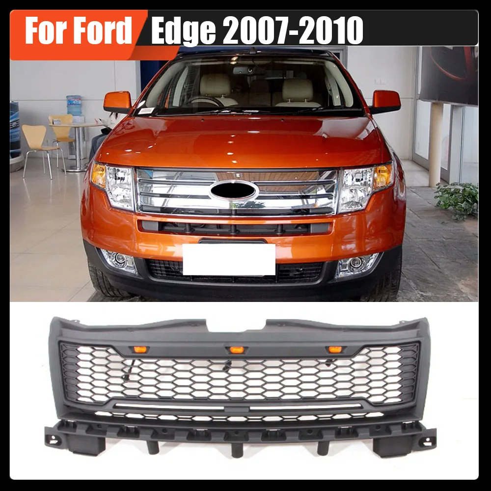 

Car Front Bumper Grilles Modified ABS Mesh Grill Hood Grills With LED Light Replacement Grille Cover For Ford Edge 2007-2010