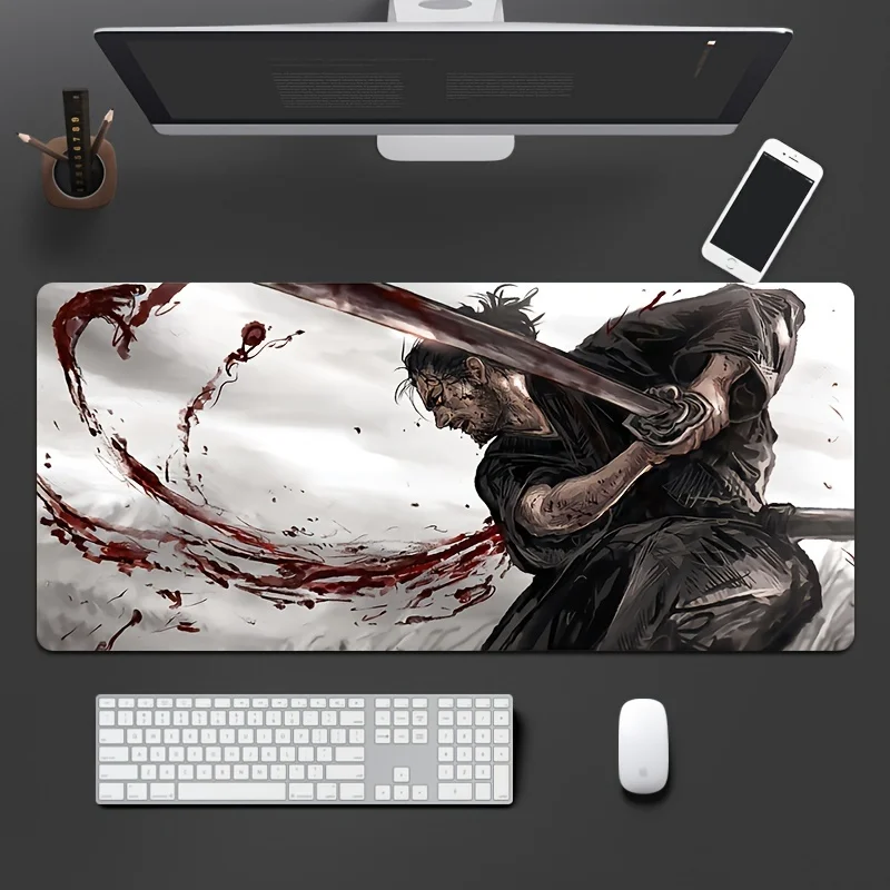 Samurai style HD mouse pad extended gamer anti-slip rubber base keyboard pads large office computer mousepad new speed desk mat