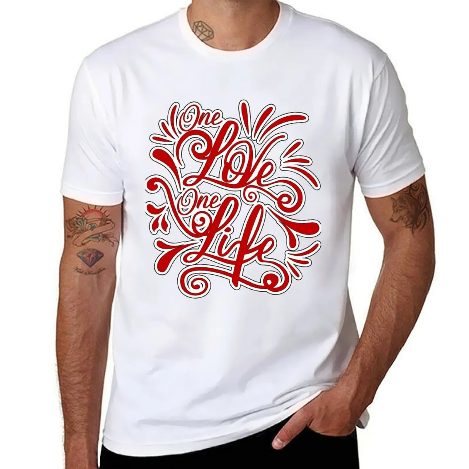 

u2 one love one life red T-Shirt anime t shirts for man t shirts for man graphic vintage T-Shirt