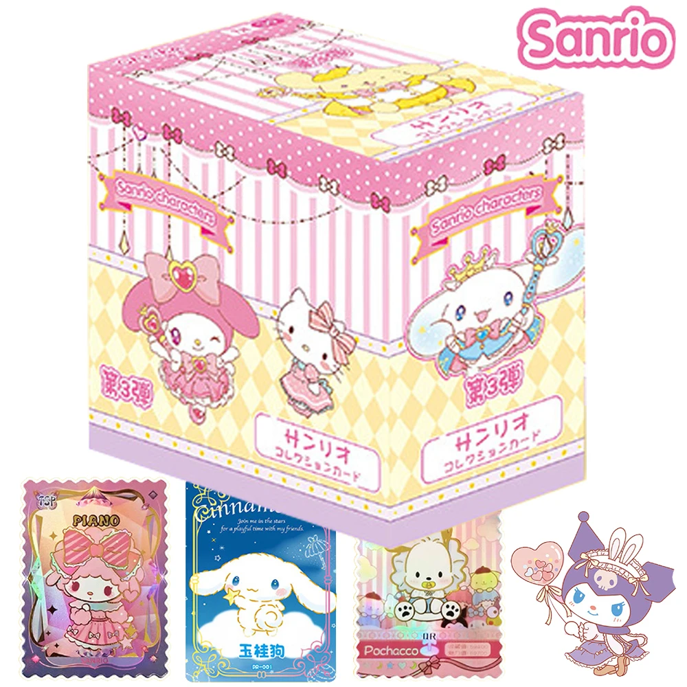 

Original Sanrio Card for Children Cute Sparkling Cartoon Star Pochacco Hello Kitty Kuromi Limited Game Collection Card Kids Toys