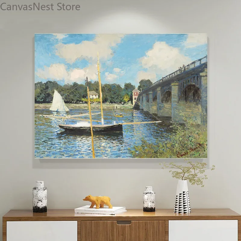 Monet Impressionist River Landscape Canvas Print Frameless Famous Art Wall Decor
