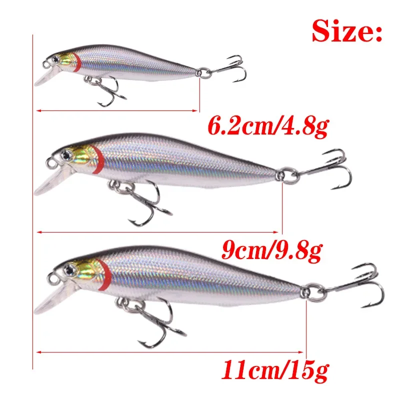 1 Pc Minnow Fishing Lure 5g 10g 15g Sinking Wobblers Hard Plastic Artificial Bait Crankbaits for Bass Pike Pesca Fishing Tackle