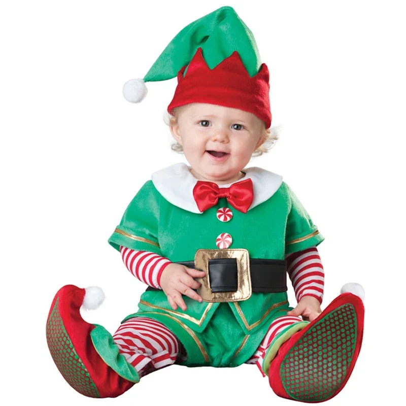 Baby Onesie Sets for Christmas Cosplay Santa Elk Themed Costumes for Performances Infant Outfits Newborn Clothes