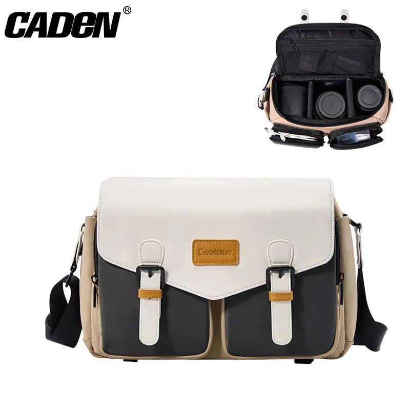 Cwatcun Camera Bag Waterproof Retro for Canon , Fujifilm, Nikon, Sony, Leica Camera Storage Bag