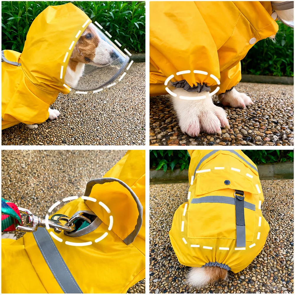 Waterproof Pet Dog Raincoat, Puppy Vest with Reflective Strip & Adjustable Buckle  Outdoor Gear