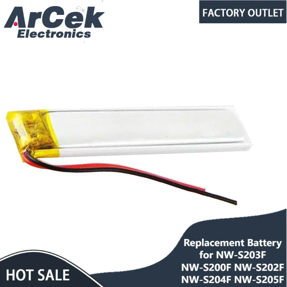 New 3.7V 120mAh Replacement Battery for Sony Walkman NW-S203F NW-S200F NW-S202F NW-S204F NW-S205F 2 Wire Plug MP3 Player Battery