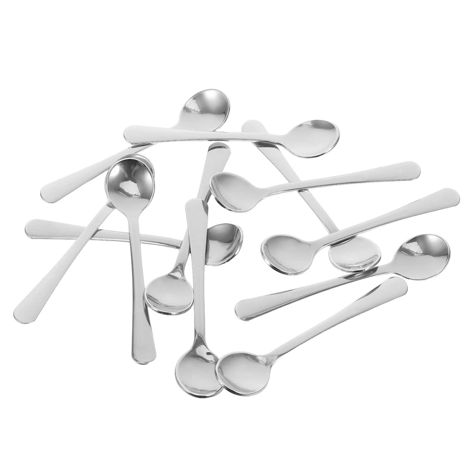 

12pcs Stainless Steel Mini Dessert Spoons Compact Sugar Teaspoons Cute Espresso Scoops For Coffee Tea Ice Cream Cake Pudding