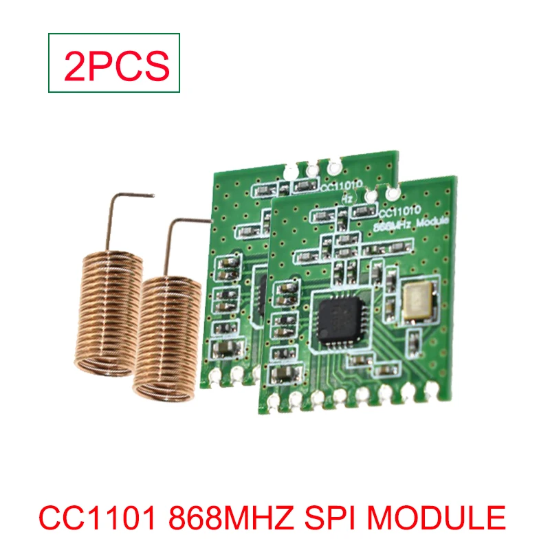 Receptor y transmisor de comunicación RF de baja potencia, modulador inalámbrico GWS 2 piezas 868MHz CC1101, SPI IOT con antena de 2 piezas