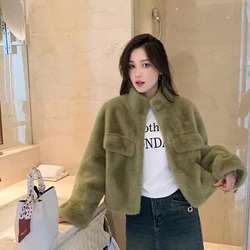 2024 Autumn And Winter Short Thickened Imitation Mink Velvet Protection And Cold Protection Slim Fur Coat Warm Coat For Laides