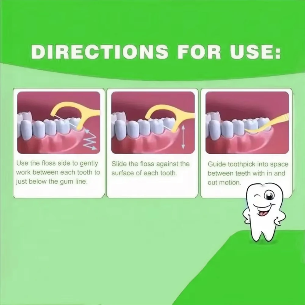 50pcs/box Fruit Flavor Dental Floss Colored Toothpicks Teeth Cleaning Stick Plastic Interdental Flosser Picks Oral Hygiene Tools