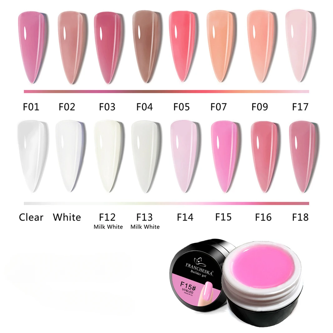 

15ML Solid Extension Nail Gel Clear Nude Pink Extension Gel Rhinestone Glue Gel Easy to Operate Non Stick Hand