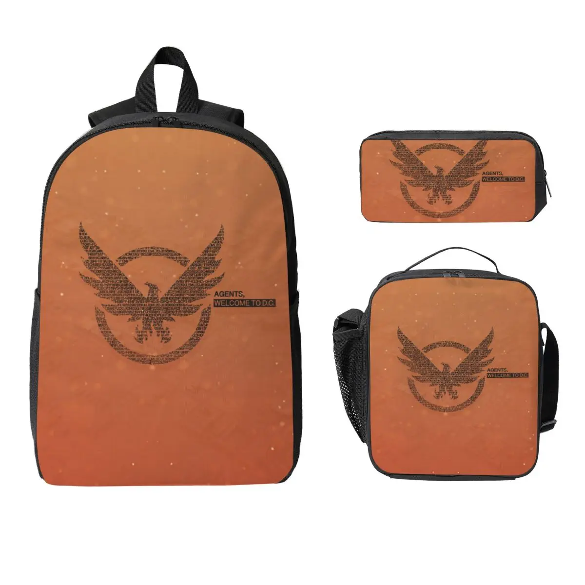 

The Division 2 Shd Strategic Homeland Division Backpack Student Boy Girls BookBag School Bag 3ps Insulated Lunch Bag Pencil Case