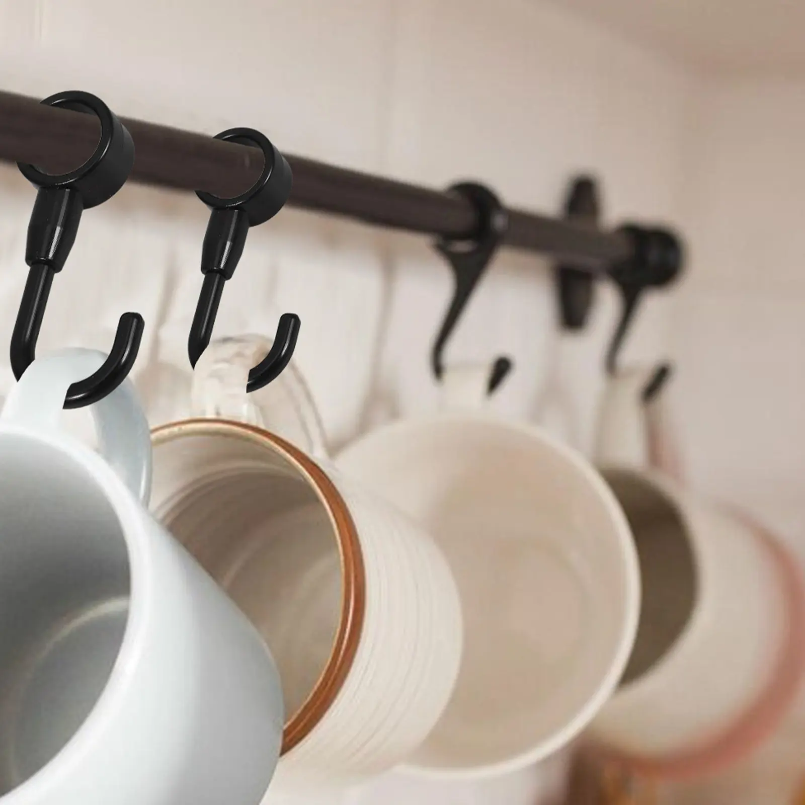 50Pcs Versatile Plastic Clothes Hooks Round Tube Towel Hooks for Microwave Oven Shelf Wardrobe Storage Compact Windproof Home
