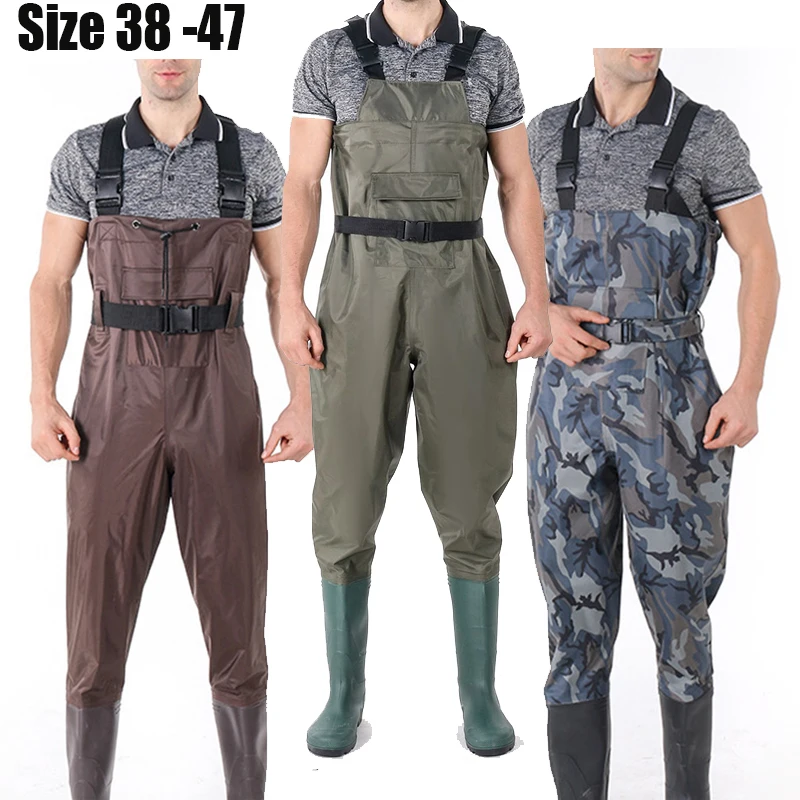 Nylon Breathable Waterproof Stocking Foot Fly Fishing Hunting Chest Waders Pant For Men And Women One-piece Trousers For Fishing