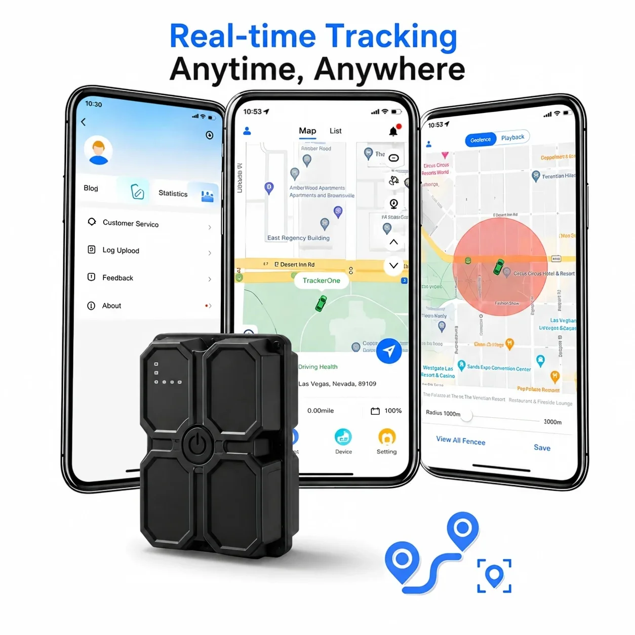 4G LTE GPS Tracker Track Device for Car Vehicle Truck Trailer Real-Time Anti-Theft Tracking 30+ Days Battery Life Subscription