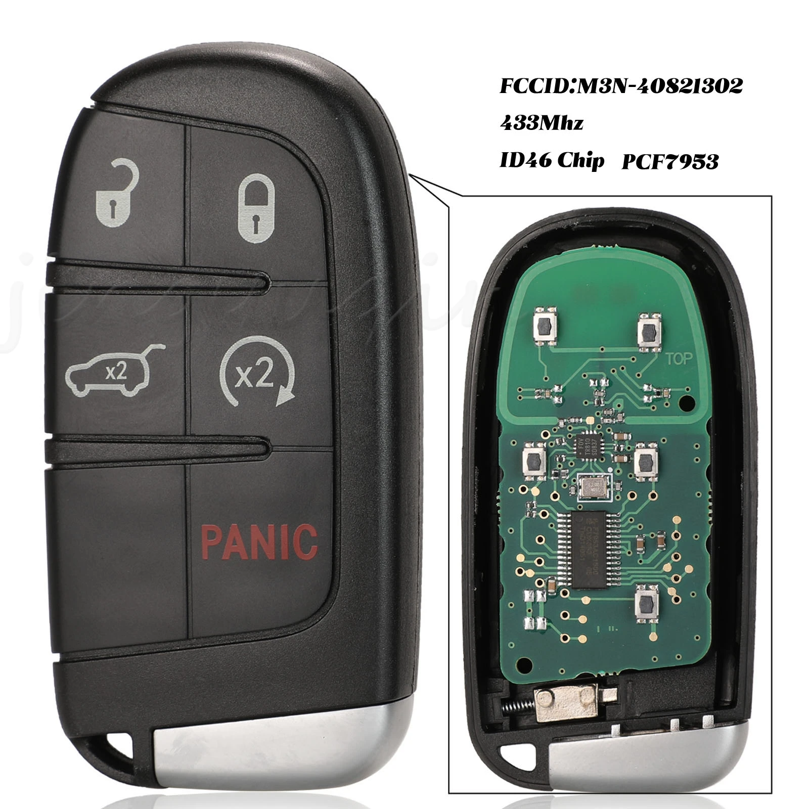 jingyuqin Remote Key For Dodge / Chrysler / Jeep Grand Cherokee Proximity Comfort access Keyless go M3N-40821302 M3N40821302