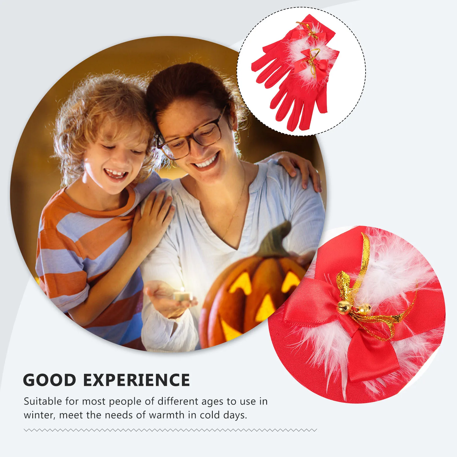 1Pair Christmas Gloves Red Furry Short Warm Winter Full Finger Women Gloves Party Xmas Costume Christmas Party Favors