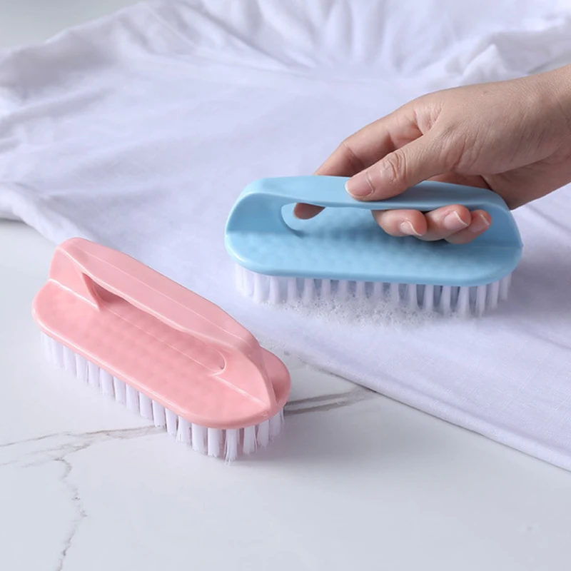 Scrubbing Brush Hard Bristled Laundry Clothes Shoes Scrubbing Brush Portable Plastic Hand Cleaning Brush Kitchen Bathroom