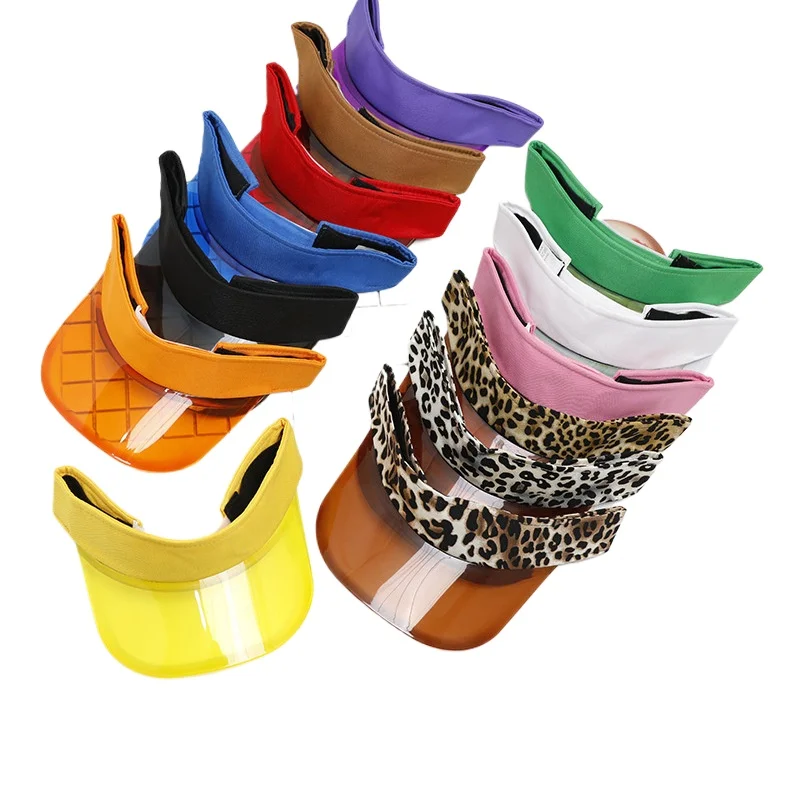 

Men Women's Summer Sun Visor Hats Empty Top Solid Cotton Outdoor Sports Beach UV Protection Caps