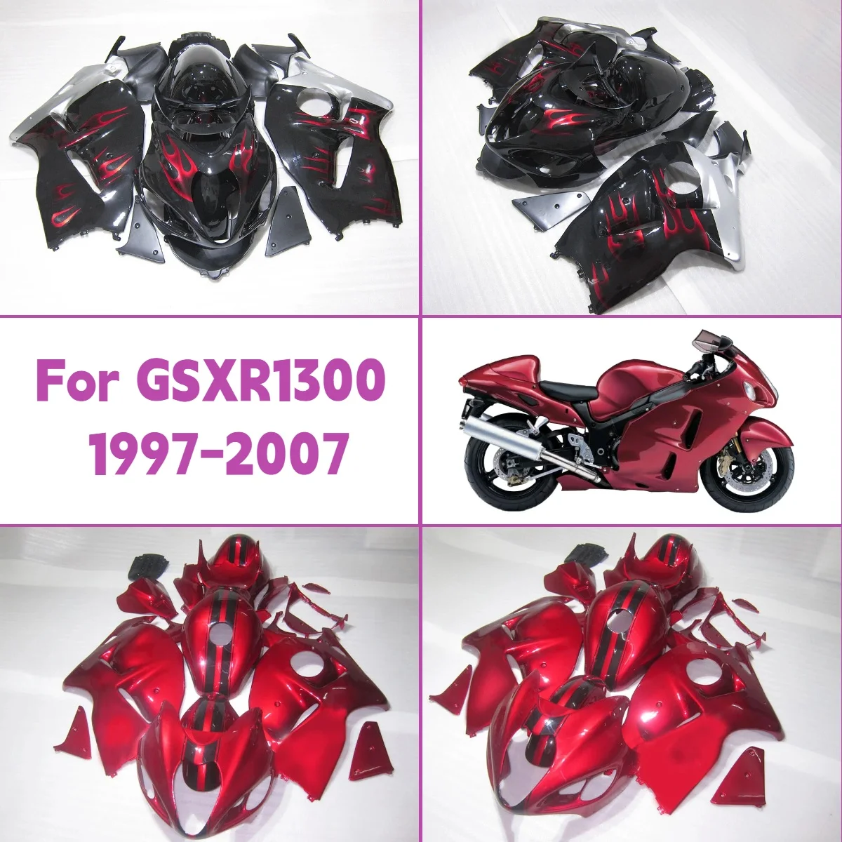 

Комплект обтекателей из ABS-пластика в индивидуальном стиле для мотоциклов Suzuki GSX 1300R 1997-2007 годов выпуска, обвес для GSX1300R 97-07