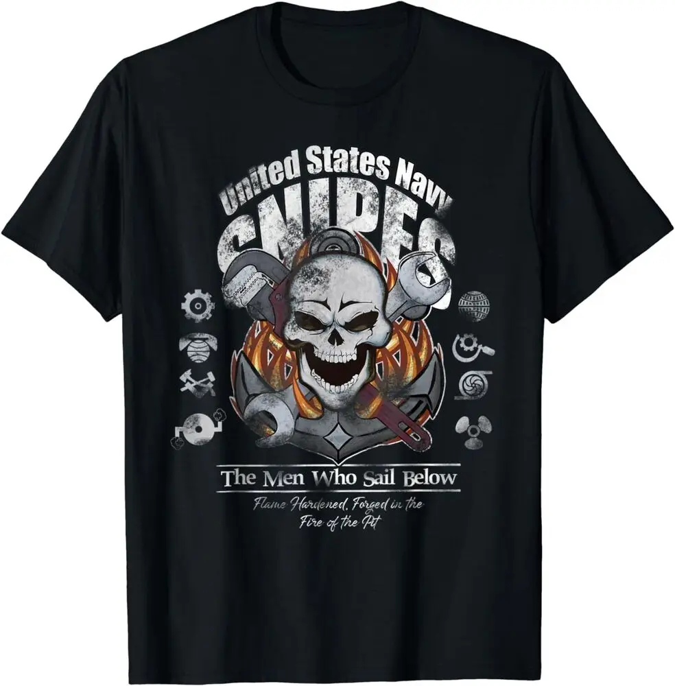 US Navy Snipes The Men Who Sail Below Skull Vintage T-Shirt Unisex T-shirts Cotton Luxury Brand Vintage Oversized