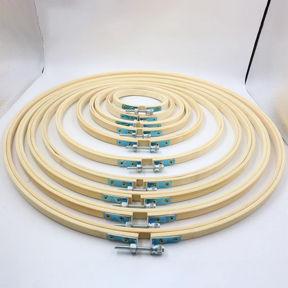 

12Pcs Bamboo Embroidery Hoop Adjustable Circle Frame for DIY Sewing Cross Stitch Fabric Painting Tool 13cm Embroidery Hoop